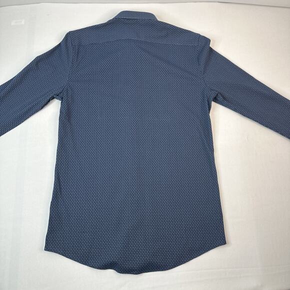 J. Ferrar Slim Fit Blue Long Sleeve Button-Up Shirt Small Sleeve 100% Cotton New - Picture 9 of 9